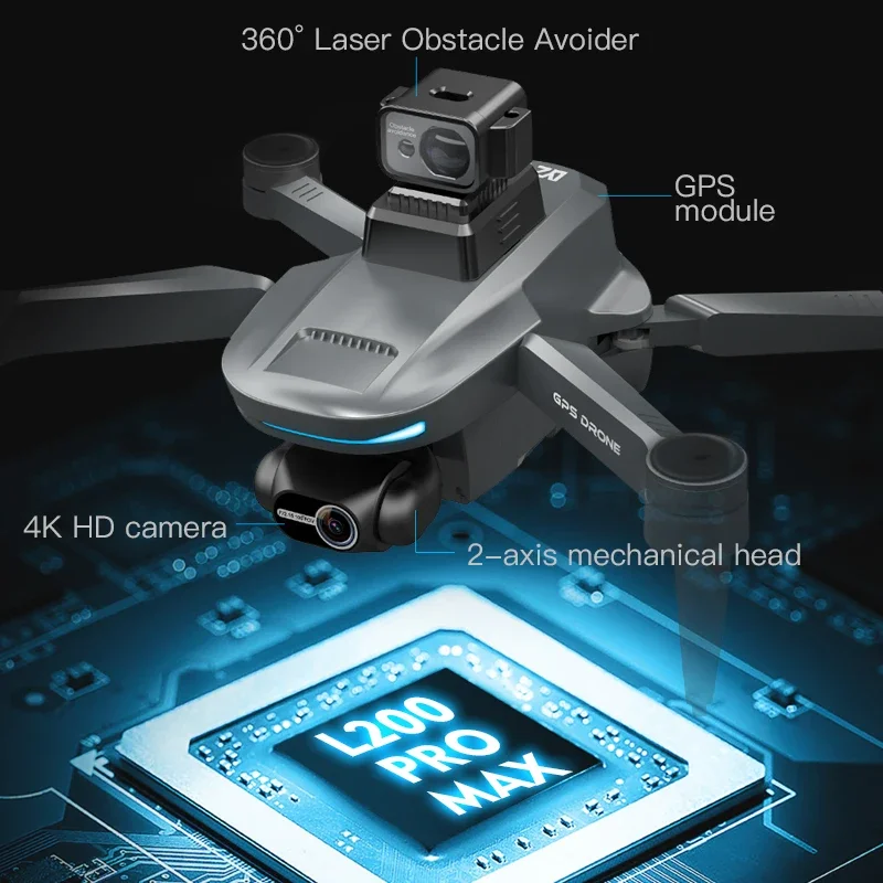 L200 PRO MAX Drone 4K 2-Axis P - Drone Gimbal Case recension och pris