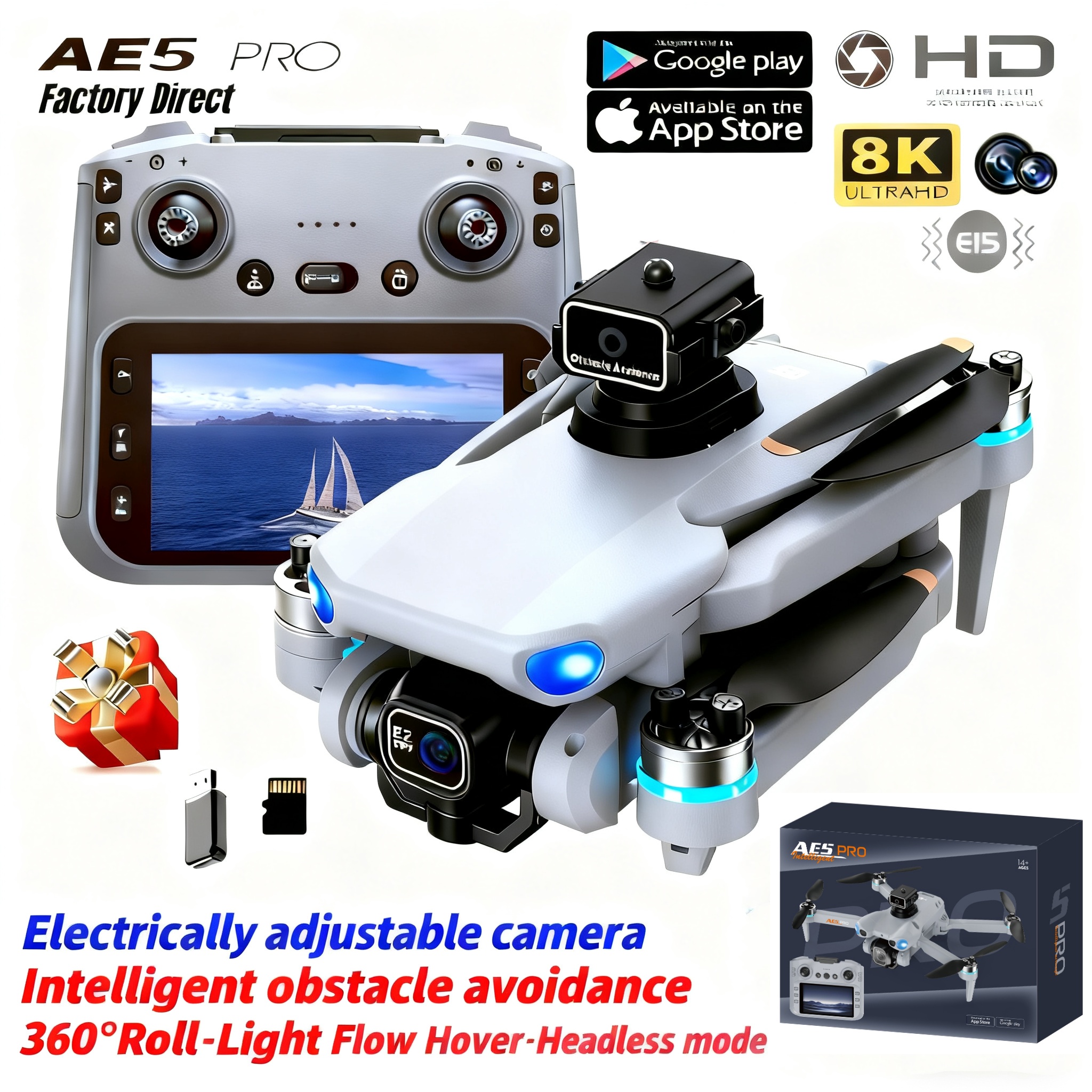 2026 New AE5 Pro Drone 8K HD 4 - Drone Gimbal 2 Axis recension och pris